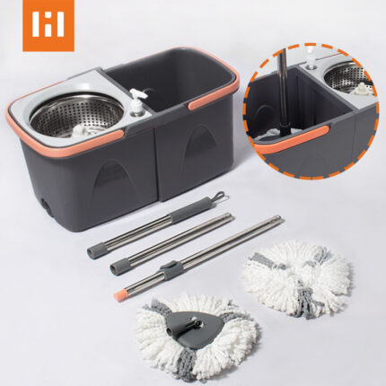 Split Spinning Microfiber Mop with Self Wet & Dry Bucket