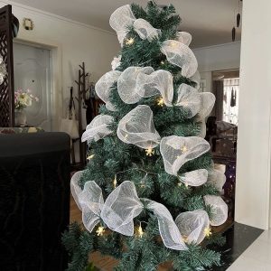Christmas Ribbon Tree Decoration Mesh Tulle Roll Fabric