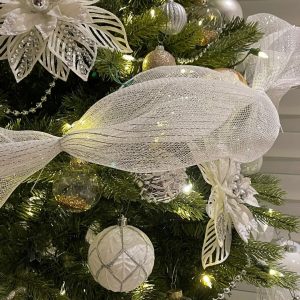 Christmas Ribbon Tree Decoration Mesh Tulle Roll Fabric