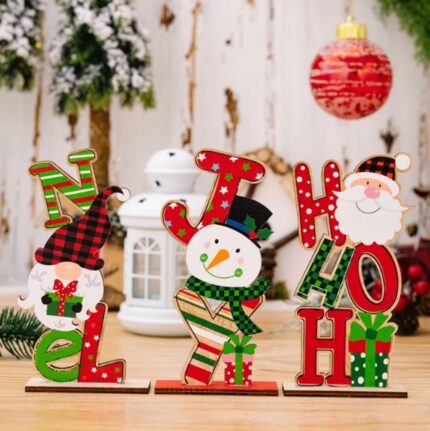 Wooden Christmas Desktop Ornaments – Table Decor & Xmas Home Decoration Gift