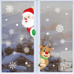 Christmas Window Stickers Santa Claus Snowflake DIY Wall Decor