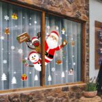 Christmas Window Stickers Santa Claus Snowflake DIY Wall Decor