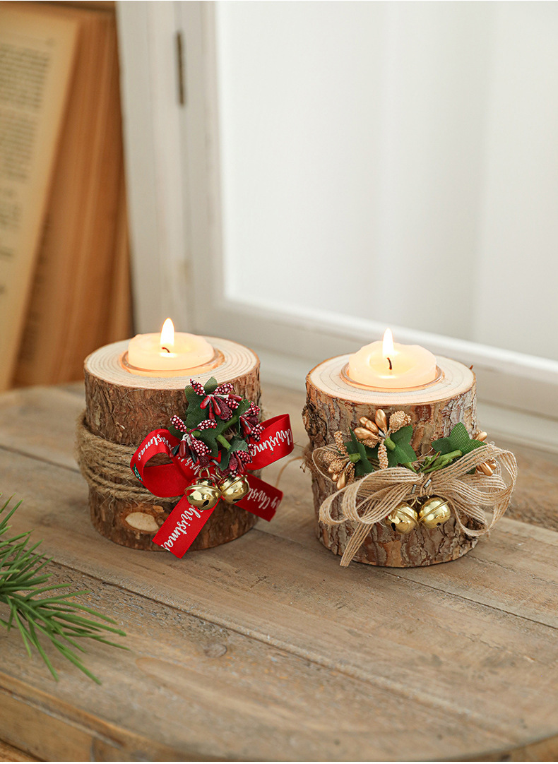 Christmas Candle Holder Wooden – Flameless LED Candelabra with Fragrance Cups, Rustic Centrepiece for Table & Mantel Holiday Decor Christmas Candle Holder Wooden – Flameless LED Candelabra with Fragrance Cups, Rustic Centrepiece for Table & Mantel Holiday Decor