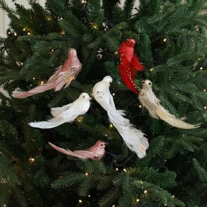 Colorful Foam Christmas Birds Ornament – Artificial Bird Pendant Handmade Decorative Props