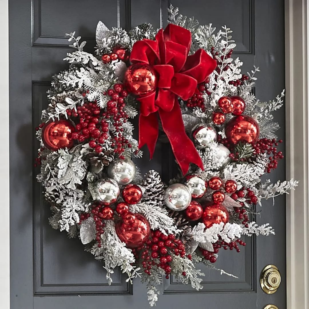 Christmas Wreath Rattan Set – Door Wreath & Flower Garland Outdoor Home Decor Christmas Wreath Rattan Set – Door Wreath & Flower Garland Outdoor Home Decor