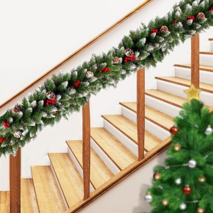 2.7M Christmas Wreath Artificial Flower Tree Garland Green Christmas Winter Wreath