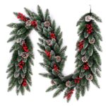 2.7M Christmas Wreath Artificial Flower Tree Garland Green Christmas Winter Wreath