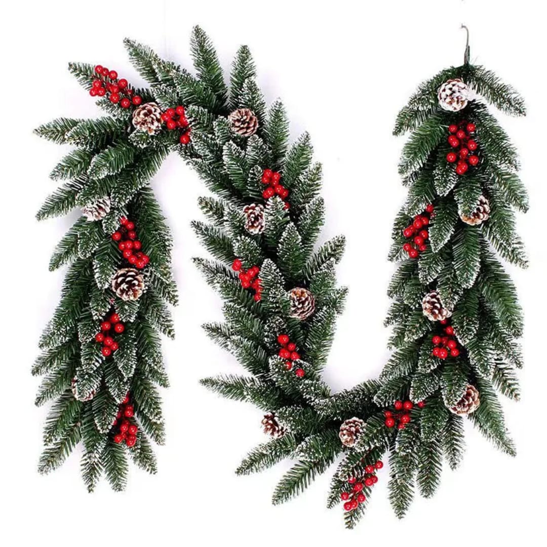 2.7M Christmas Wreath Artificial Flower Tree Garland Green Christmas Winter Wreath 2.7M Christmas Wreath Artificial Flower Tree Garland Green Christmas Winter Wreath