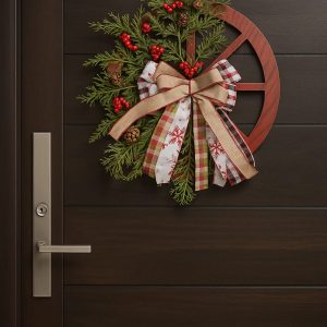 Festive Wagon Wheel Christmas Wreath