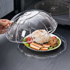 Microwave Splatter Cover with Transparent Base Plate – Acrylic, Heat-Resistant, BPA-Free