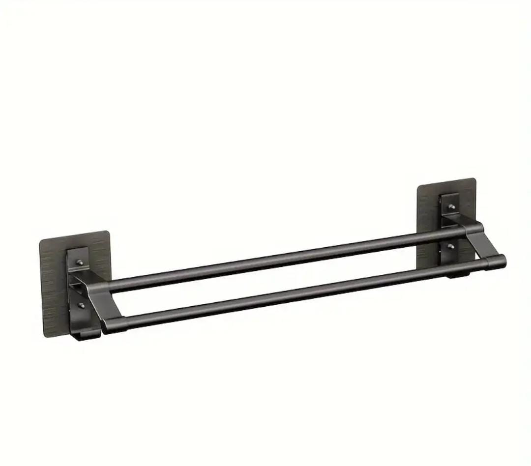 Wall-Mounted Double Towel Bar – Aluminium Wall-Mounted Double Towel Bar – Aluminium