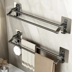 Wall-Mounted Double Towel Bar – Aluminium