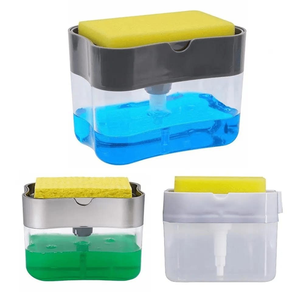 Kitchen Soap Pump & Sponge Holder 2-in-1 Kitchen Soap Pump & Sponge Holder 2-in-1
