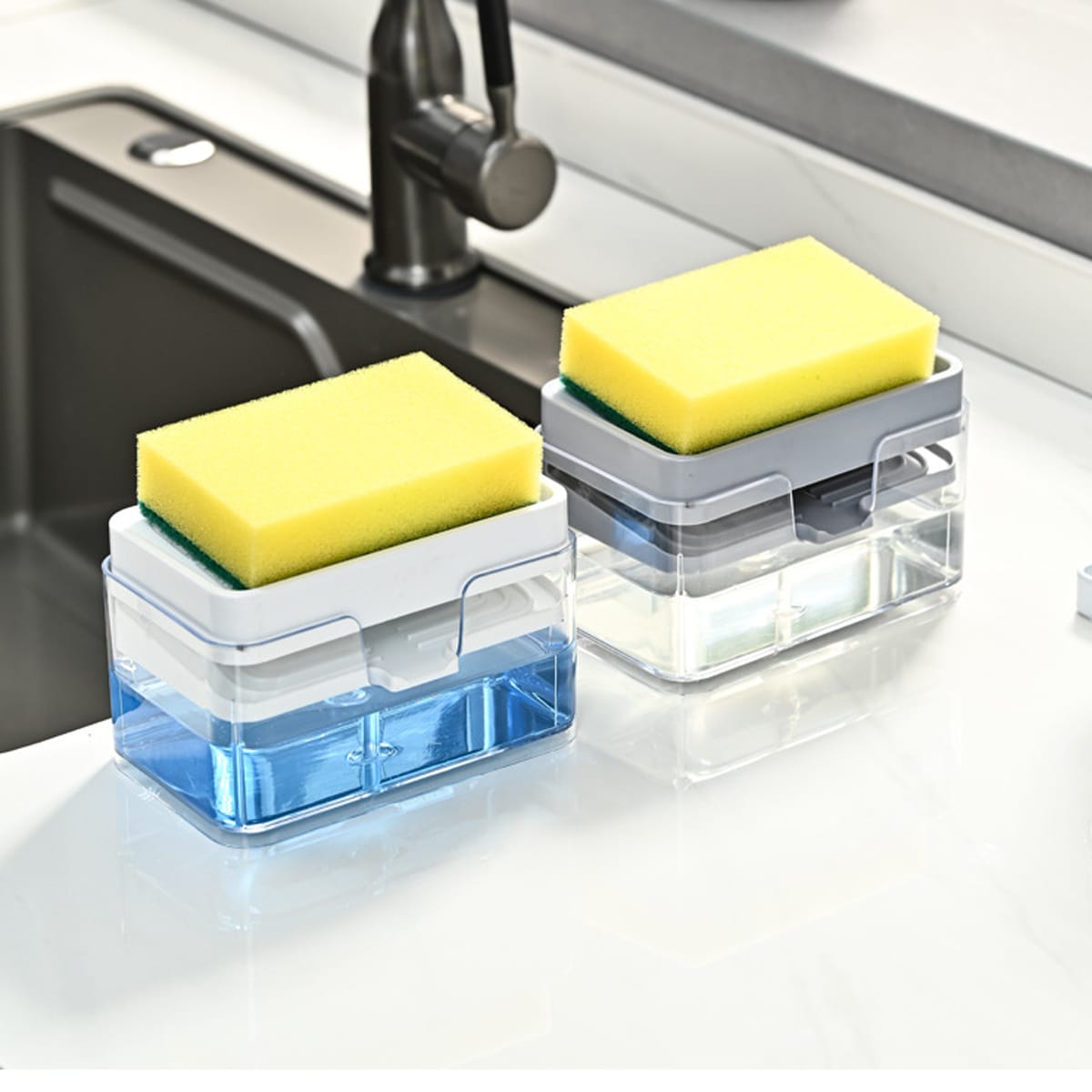 2-in-1 Soap Dispenser + Sponge Holder 2-in-1 Soap Dispenser + Sponge Holder