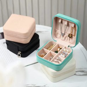 Travel Jewellery Box – PU Leather Double-Layer Storage