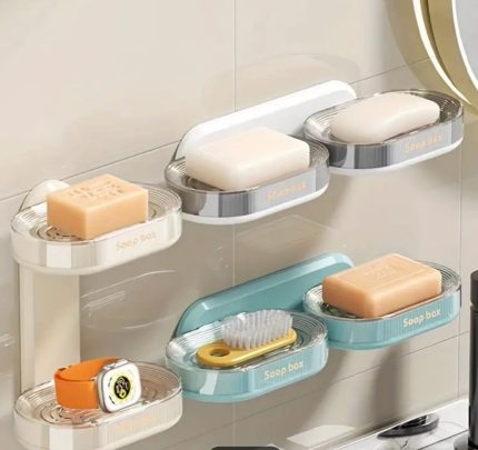 Double-Layered Soap Dish – Dual Tier Drainage ABS Bathroom Holder