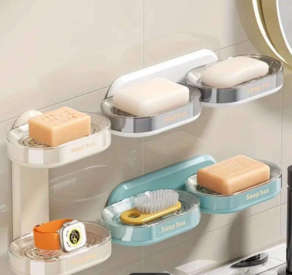 Double-Layered Soap Dish – Dual Tier Drainage ABS Bathroom Holder Double-Layered Soap Dish – Dual Tier Drainage ABS Bathroom Holder