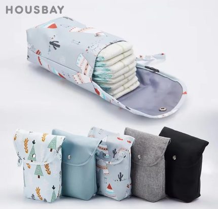 Waterproof Diaper Pouch – Compact Oxford Cloth Floral Diaper & Wipes Organizer