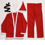 Santa Adults Christmas Outfit – Free Size Non-Woven Suit (Hat + Belt + Top + Trousers + Beard Set)