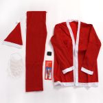 Santa Adults Christmas Outfit – Free Size Non-Woven Suit (Hat + Belt + Top + Trousers + Beard Set)
