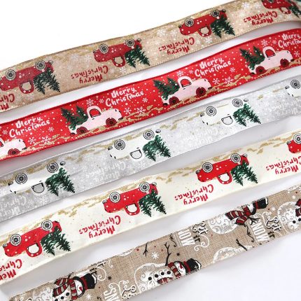 5M Christmas Themed Ribbon – Festive Wired Holiday Ribbon