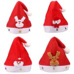 Kids Christmas Hats with Light Velvet Material