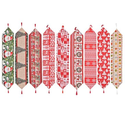 Elegant Christmas Themed Table Runner With Tassels – 180 × 35 cm