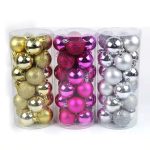 Multicoloured 24 pcs Christmas Balls Decor Set – 6cm