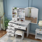 Wooden Dressing Table with LED Light in White