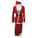 Santa Adults Christmas Outfit – Free Size Non-Woven Suit (Hat + Belt + Top + Trousers + Beard Set)