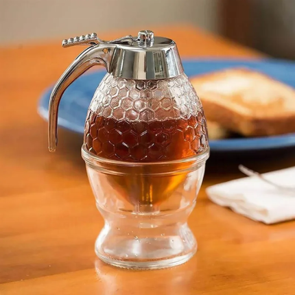 Acrylic Honey Dispenser – Transparent No-Drip Honey Server