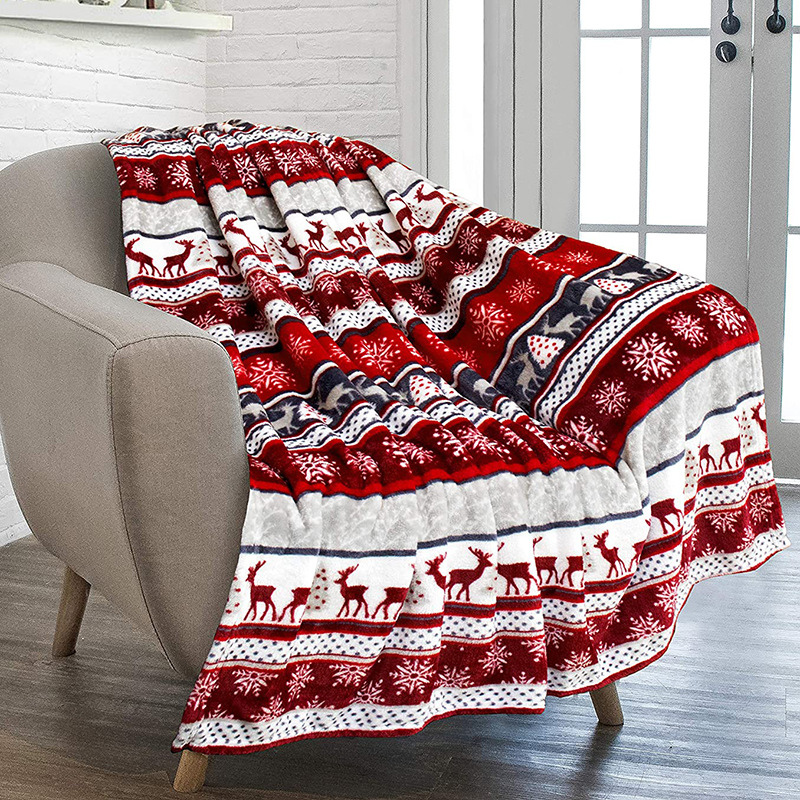 Christmas Sherpa Fleece Throw Blanket