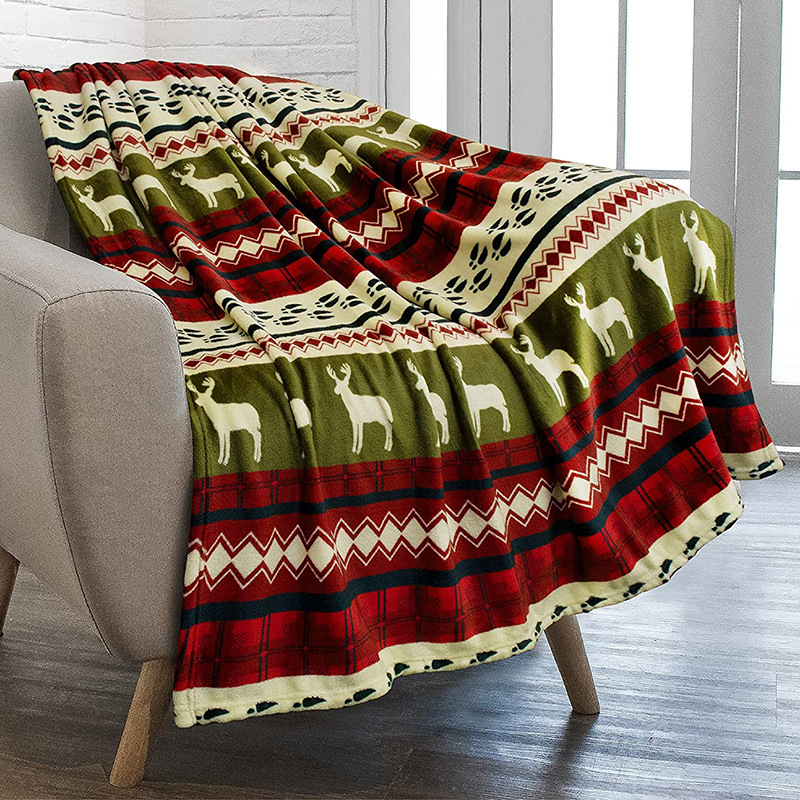 Christmas Sherpa Fleece Throw Blanket