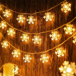 10 METERS Christmas SNOWFLAKE LED LIGHTS FAIRY WITH REMOTE