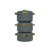 Set of 4 Leatherite Hotpots (1000 ml + 1500 ml + 2500 ml + 3500 ml)