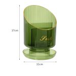 Rotating Makeup Brush Holder – Luxury Cosmetic Organizer (Green/Gold)