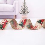 5M Christmas Themed Ribbon – Festive Wired Holiday Ribbon
