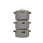 Set of 4 Leatherite Hotpots (1000 ml + 1500 ml + 2500 ml + 3500 ml)