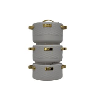 Set of 4 Leatherite Hotpots (1000 ml + 1500 ml + 2500 ml + 3500 ml)