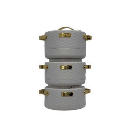 Set of 4 Leatherite Hotpots (1000 ml + 1500 ml + 2500 ml + 3500 ml)