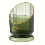 Rotating Makeup Brush Holder – Luxury Cosmetic Organizer (Green/Gold)