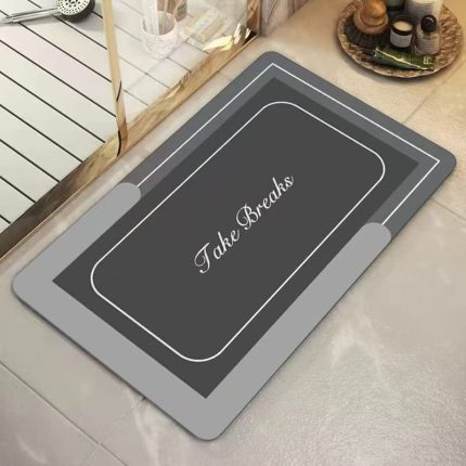 Rectangular Absorbent Bathroom Mat 50×80 cm – Rubber Quick-Dry