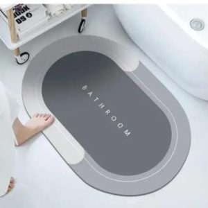 Oval Anti-Slip Absorbent Bathroom Mat 50×80 cm (Rubber Backing)