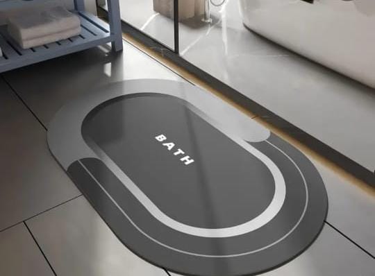 Oval Anti-Slip Absorbent Bathroom Mat 50×80 cm (Rubber Backing)
