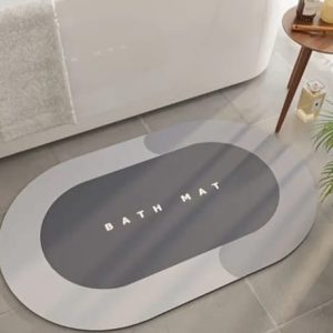 Oval Anti-Slip Absorbent Bathroom Mat 50×80 cm (Rubber Backing)