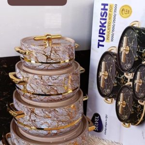 Set of 4 Turkish Hotpots – Brown (1000 ml, 1500 ml, 2500 ml, 3500 ml)