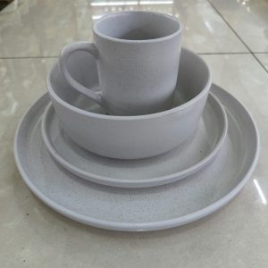 24 pcs Ceramic Dinner Set (6 Dinner Plates + 6 Bowls + 6 Cups + 6 Side Plates)