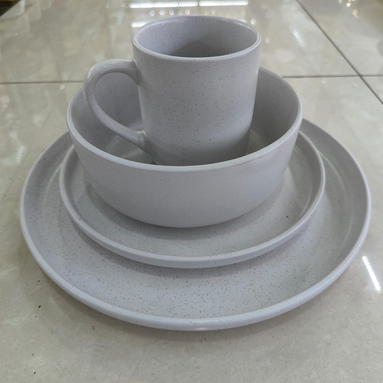 24 pcs Ceramic Dinner Set (6 Dinner Plates + 6 Bowls + 6 Cups + 6 Side Plates)