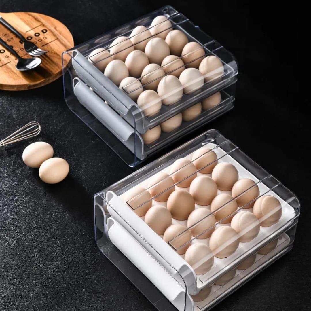 32 Pcs Egg Holder Tray – Large Capacity BPA‑Free Stackable Egg Storage Organizer 32 Pcs Egg Holder Tray – Large Capacity BPA‑Free Stackable Egg Storage Organizer