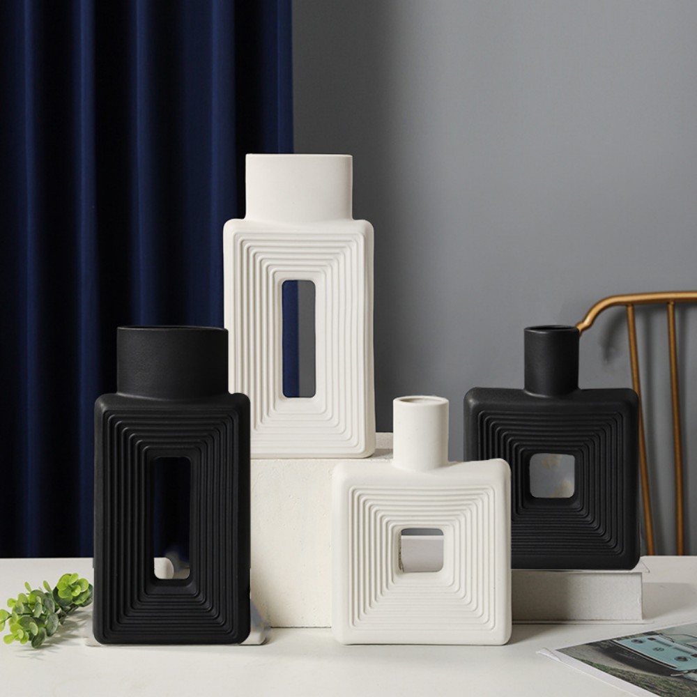 Resin Square Decorative Vase Set Resin Square Decorative Vase Set